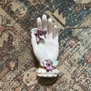 LEFTON CHINA HAND PAINTED PORCELAIN LADY HAND RING HOLDER FIGURINE JAPAN 717VP